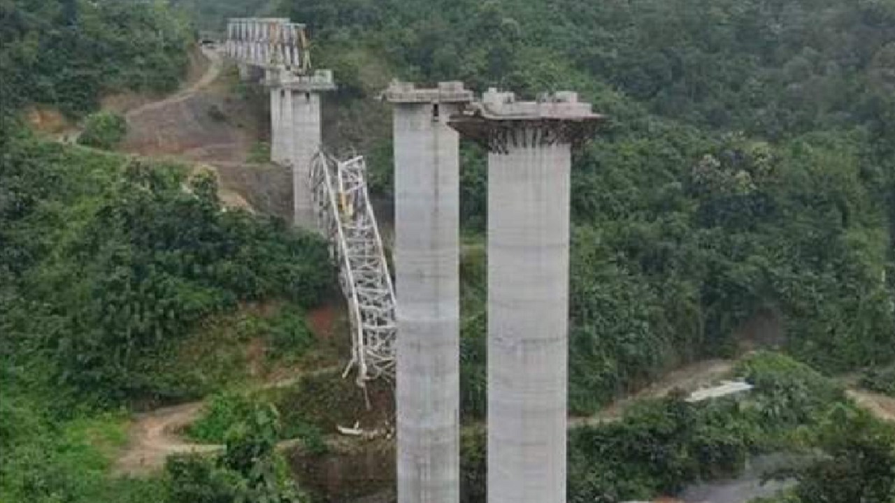 Railway Bridge collapse mizoram, Breaking news