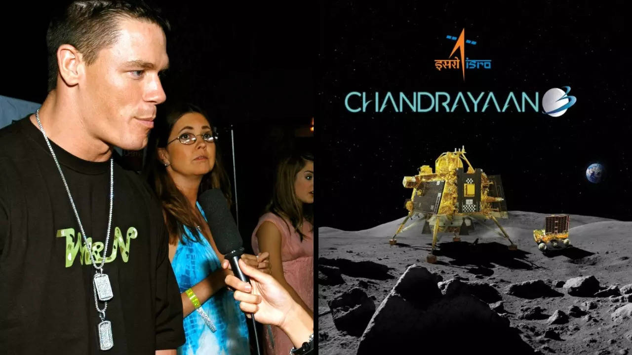 On the even of Chandrayaan-3's moon landing, John Cena's seemingly unrelated Instagram activity caught the attention of his Indian fans. | Wikimedia Commons/ISRO