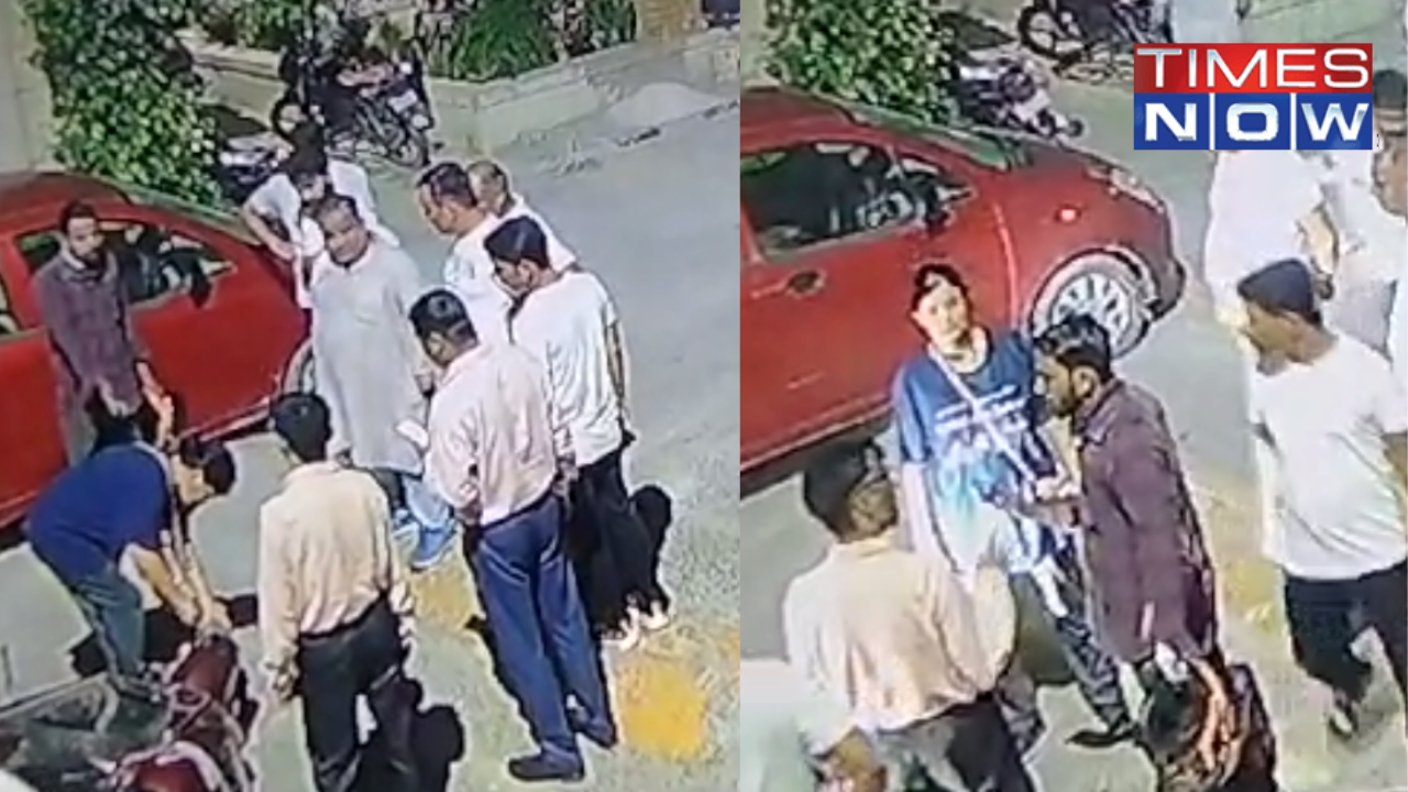 Delhi: Woman Stabs Delivery Boy, Attacks Residents And Police in Dwarka Society | CCTV Video