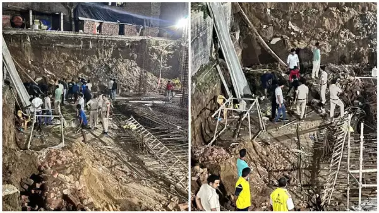 8 Labourers were trapped after a wall of the basement of an under-construction building collapsed on them in south-east Delhi’s Okhla