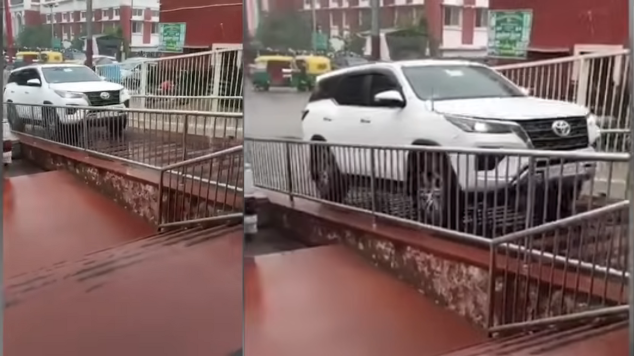 BJP Minister Drives His Toyota Fortuner Up The Railway Platform | Watch