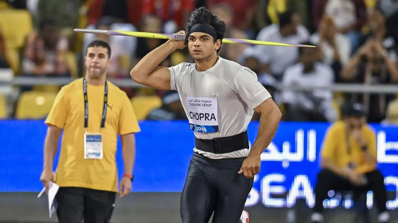 Neeraj Chopra in action during World Athletics Championships