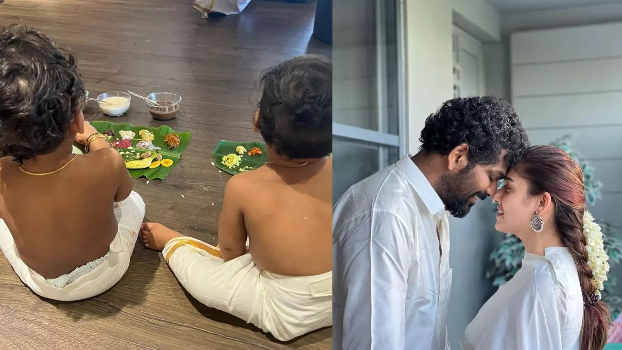 Nayanthara, Vignesh Shivan Celebrate 1st Onam With Their Twins