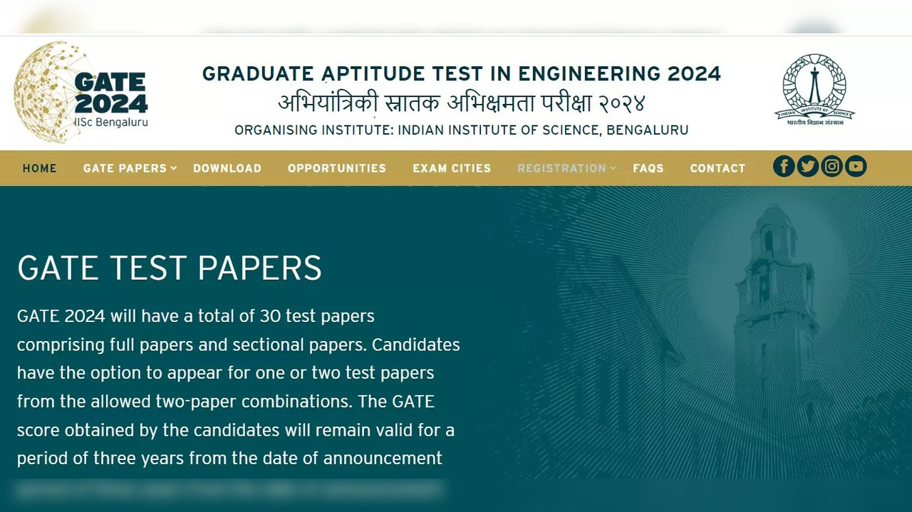 GATE 2024: IISc Releases Information Brochure