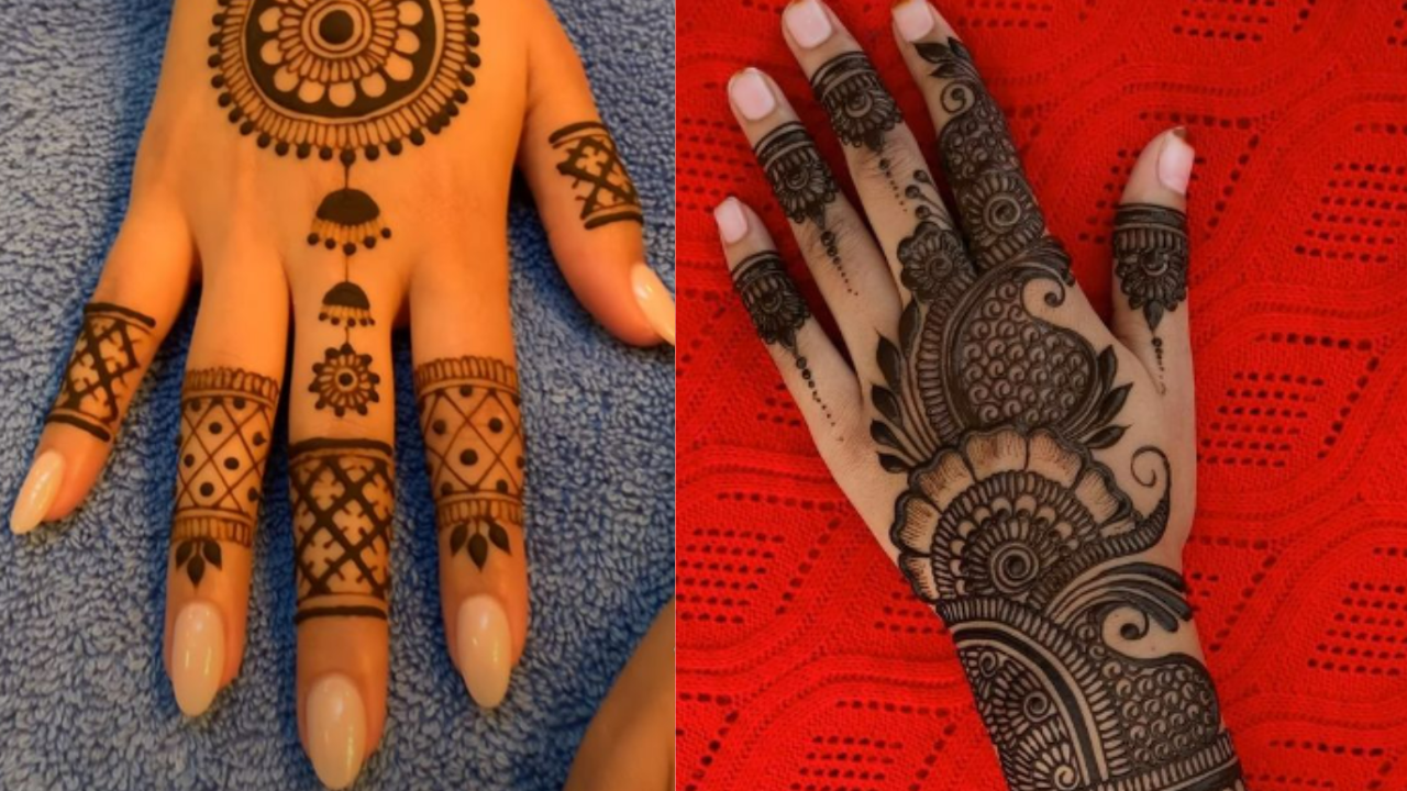 Beautiful backhand mehndi designs for festivals. Pic Credit: Pinterest