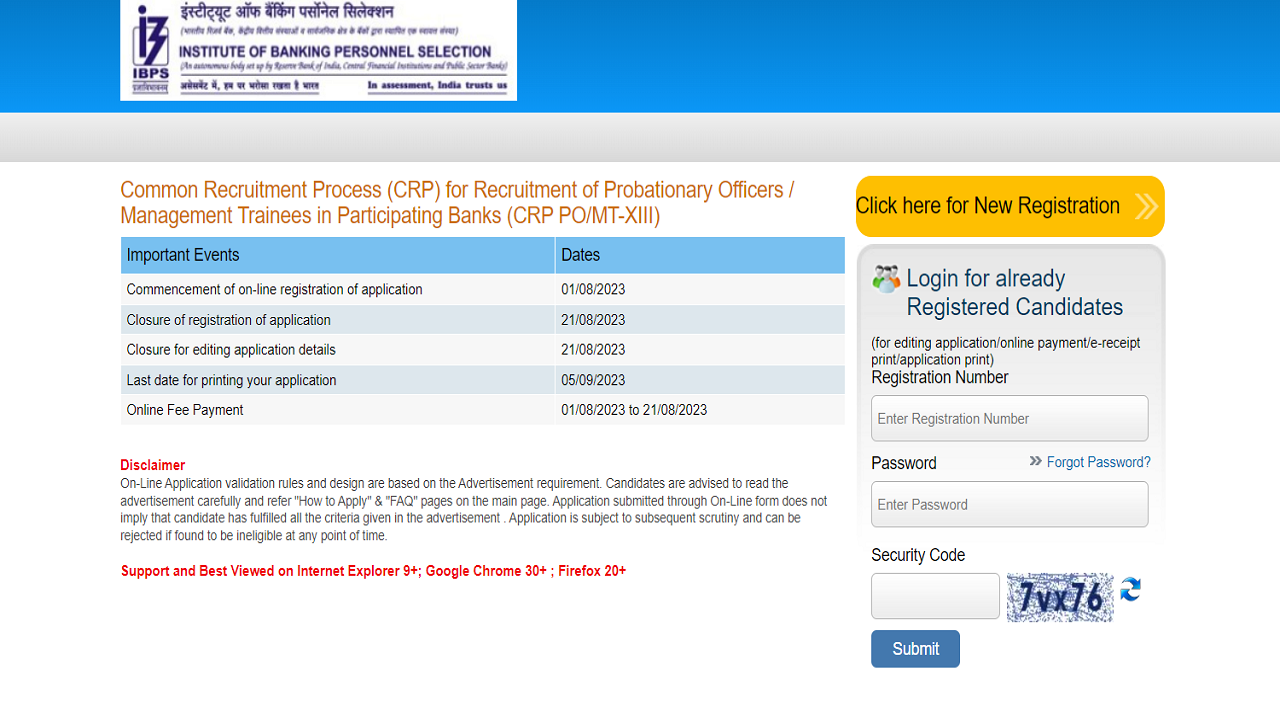 IBPS PO Exam Date 2023: IBPS PO, SO Registration Ends Today on ibps.in, Exam in September