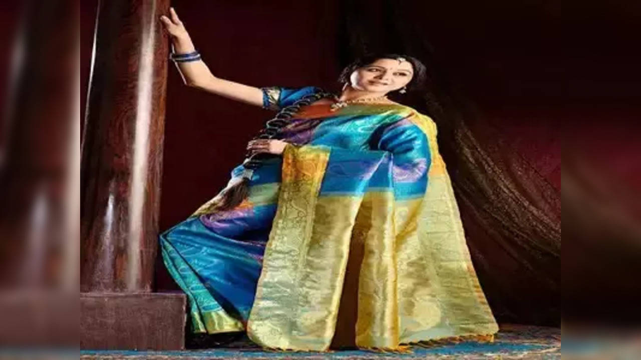 peacock silk saree for dahi handi and janmashtami