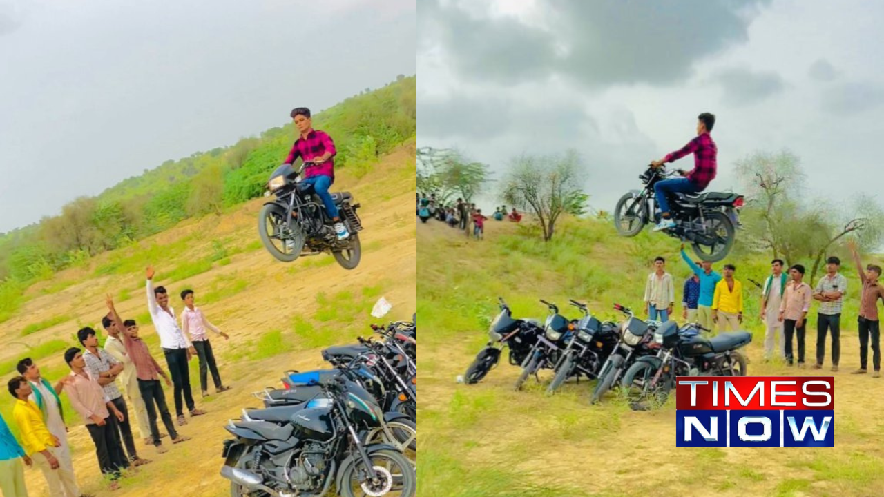 Indian Evel Knievel: Hero Splendor Takes Off And Fly Over 5 Motorcycles, Internet Stunned