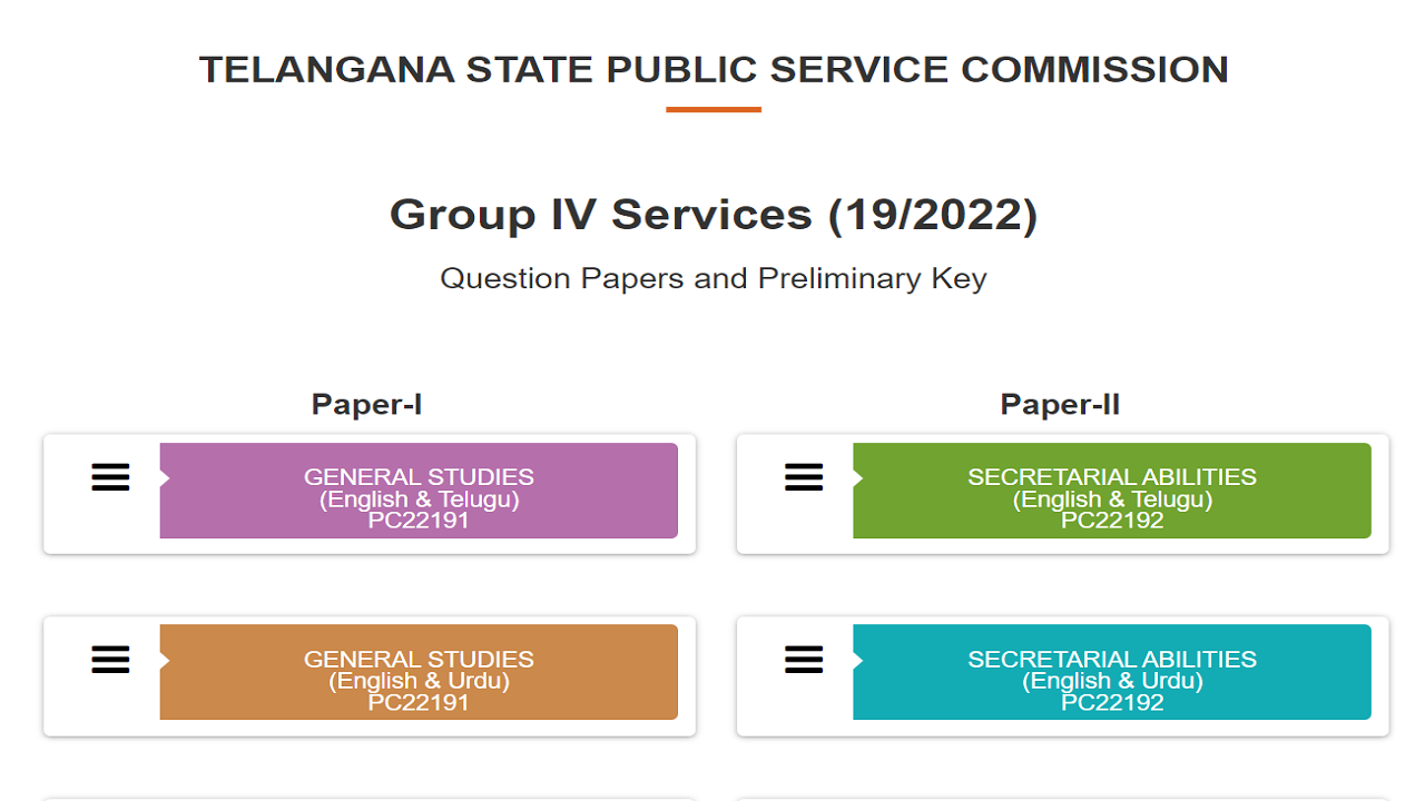 TSPSC Group 4 Key 2023 Released on tspsc.gov.in, Download TSPSC Answer Key PDF Here