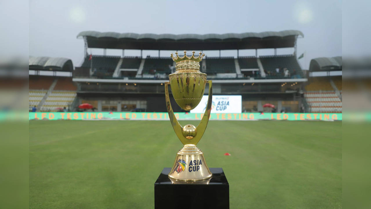 Asia Cup Trophy in the Multan Cricket Stadium