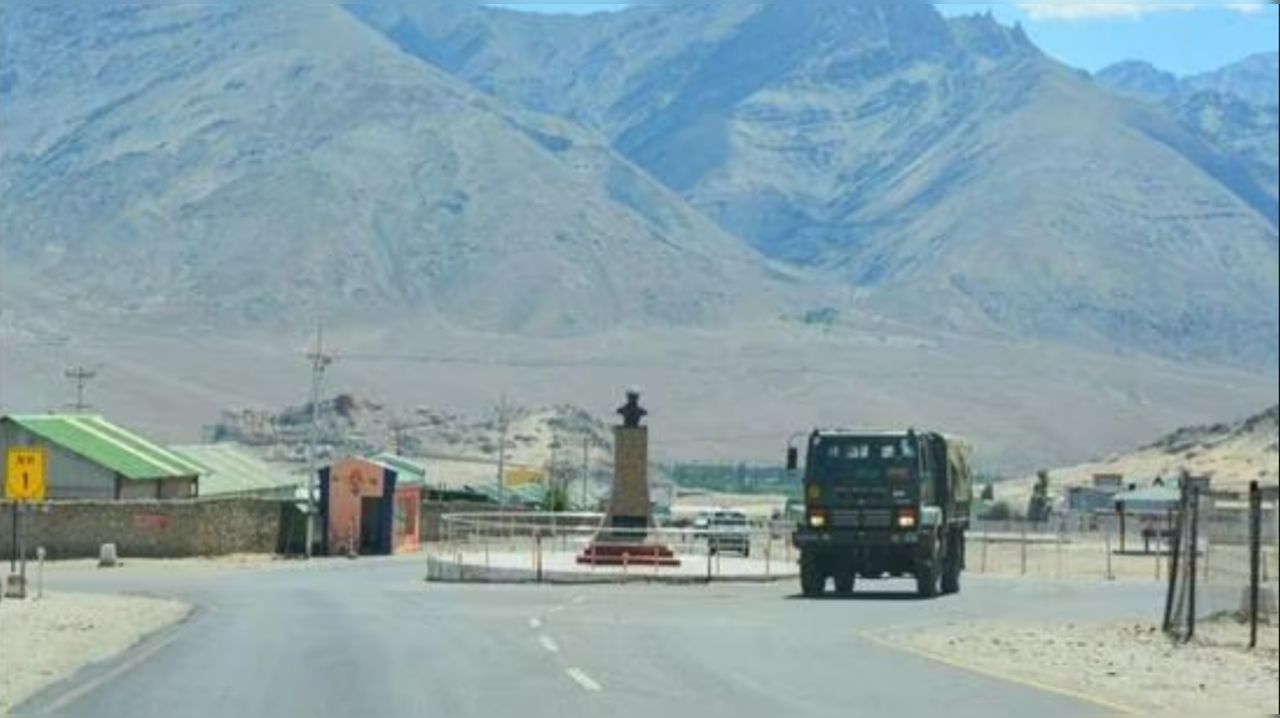 An army truck moves towards LAC amid India-China border dispute in eastern Ladakh. (PTI FILE PHOTO)