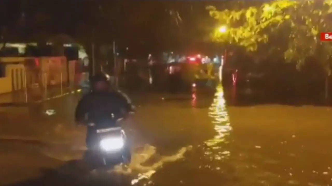 Several districts around Bengaluru became flooded Friday night after a violent thunderstorm, and there were severe traffic jams on certain routes.