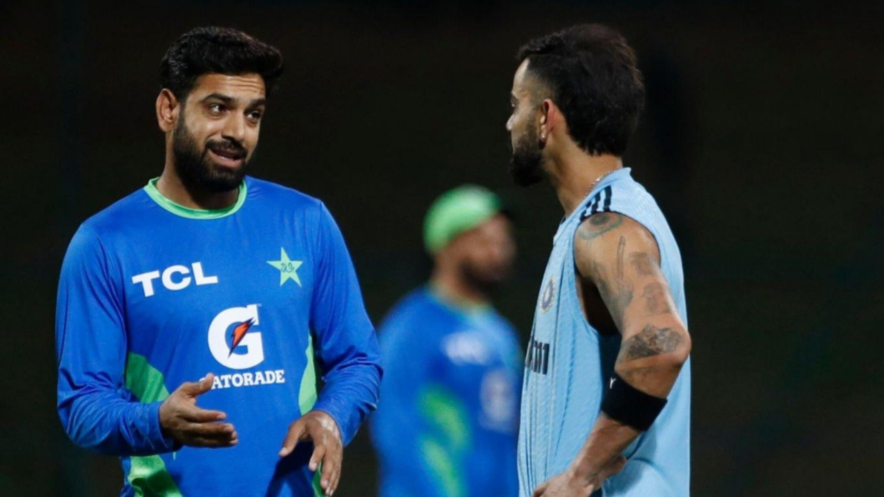 Haris Rauf and Virat Kohli