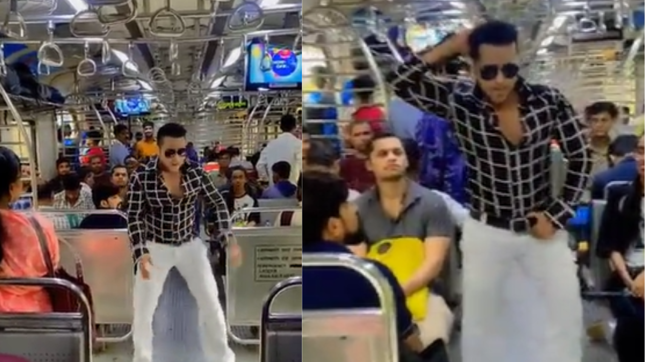 Viral dance: As the beats of the song play, he gives a powerful performance, leaving passengers stunned.