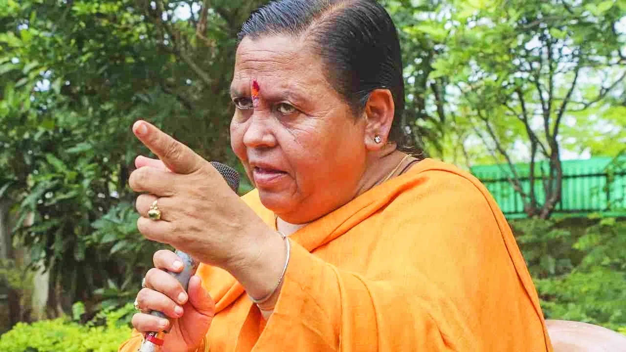 Uma Bharti seemed disappointed after being overlooked by BJP for the Jan Ashirwad Yatra (File Photo)