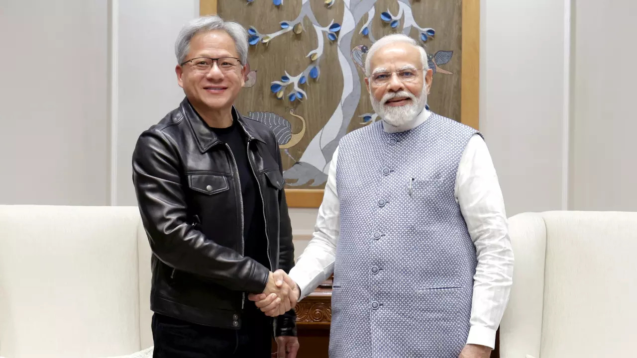 PM Modi meets Jensen Huang