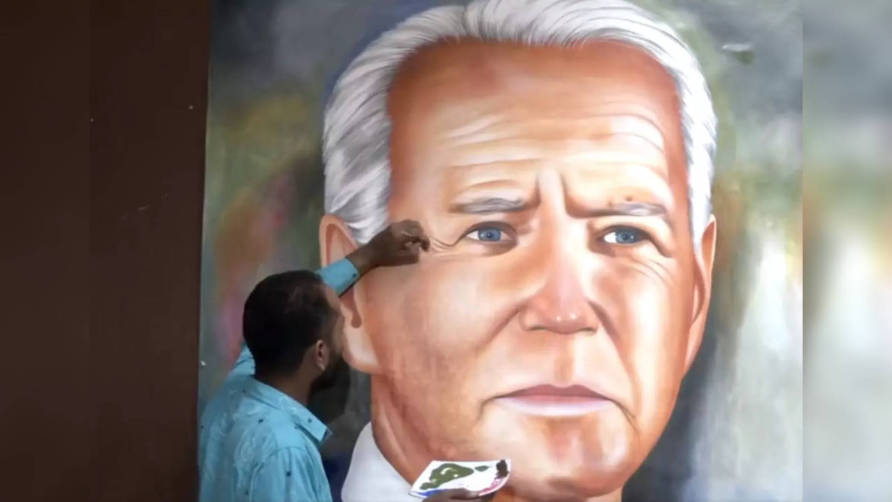 Amritsar-Based Artist Paints Joe Biden's Portrait Before His Arrival At G20 Summit | Video