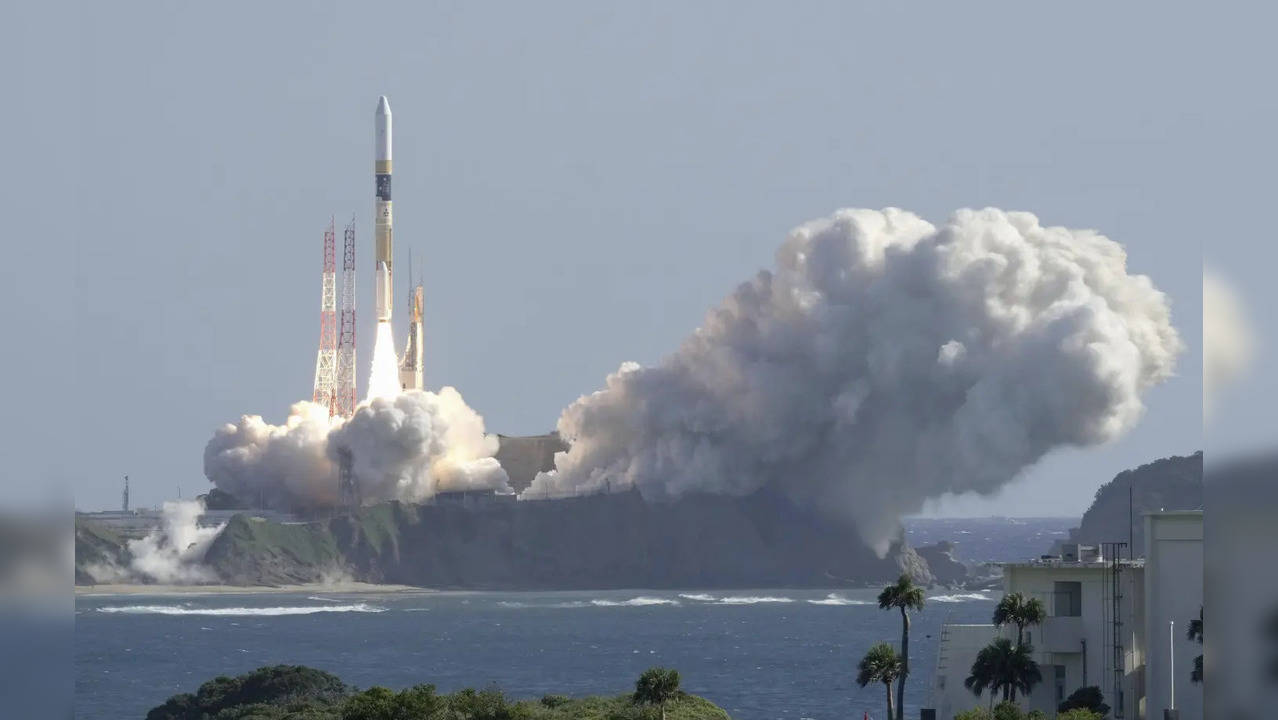 The launch of the HII-A rocket from Tanegashima Space Center in southwestern Japan