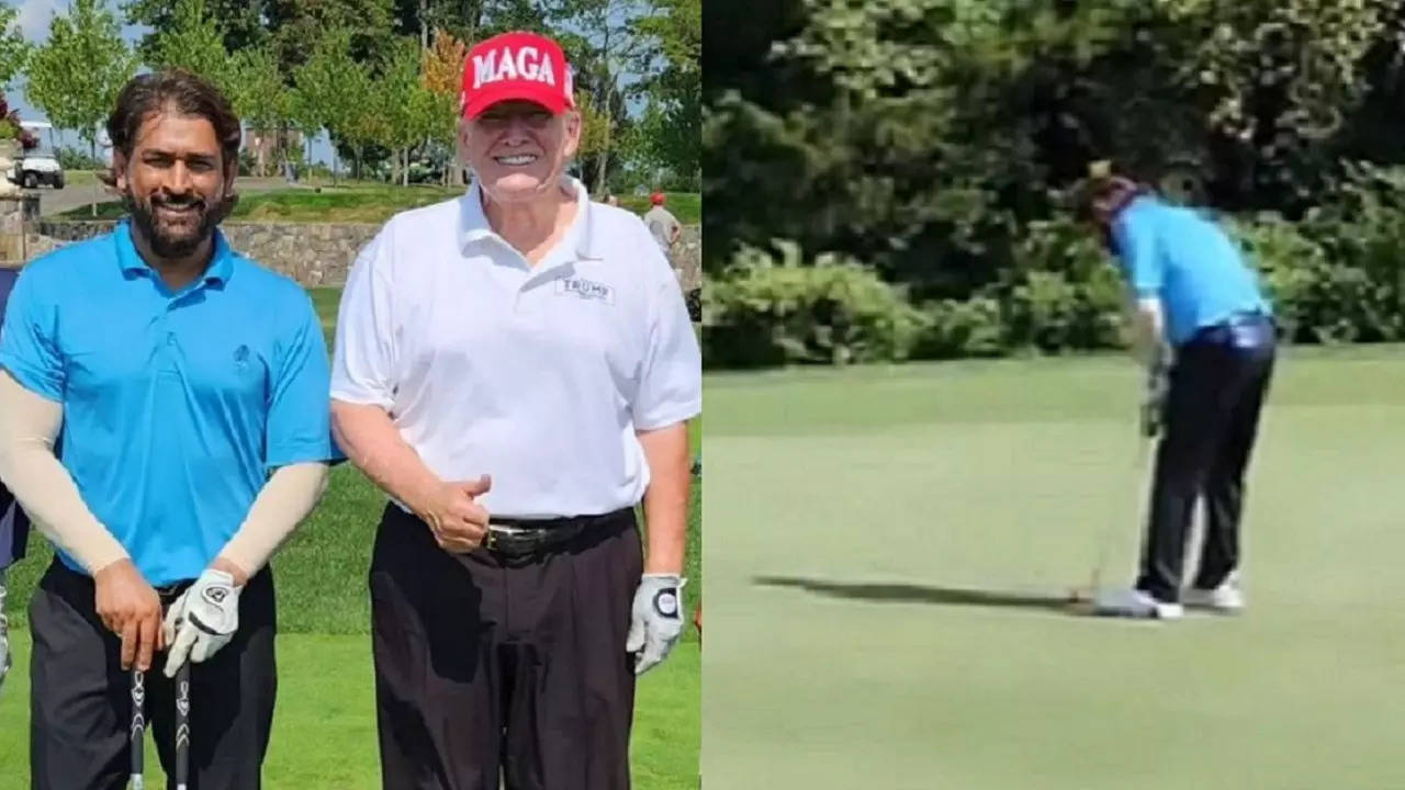 Dhoni Donald Trump golf WATCH VIRAL Video.