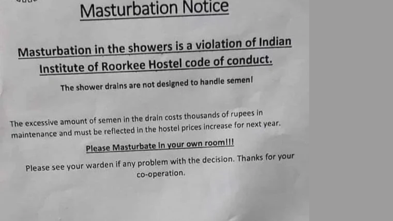 Viral notice: It directs students to 'masturbate in their own rooms.'