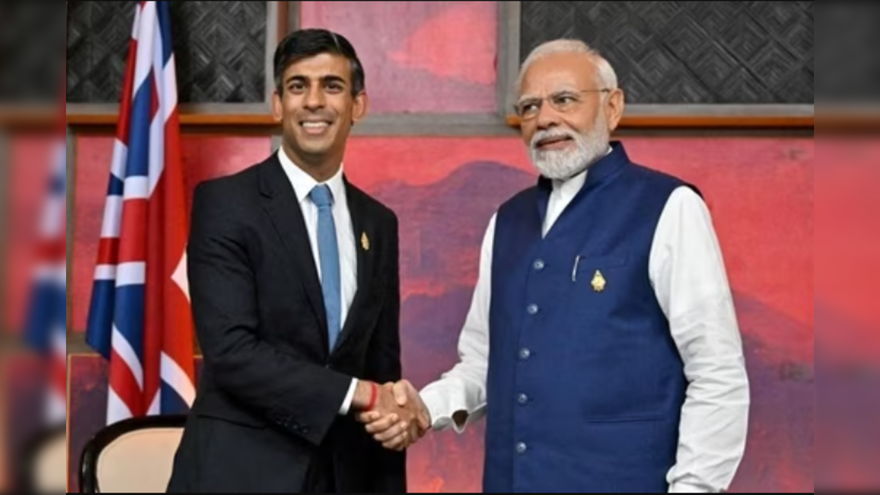 UK Prime Minister Rishi Sunak with PM Modi at G20 Summit