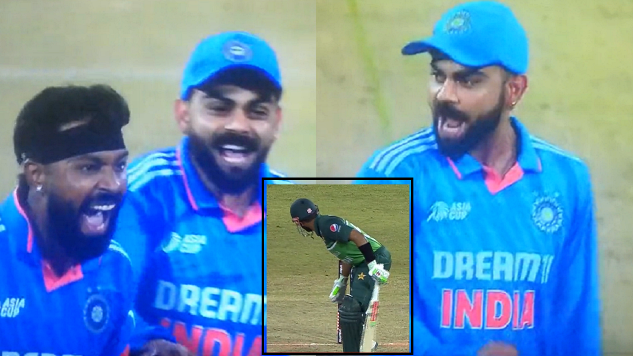 Virat Kohli's celebration after Hardik Pandya takes Babar Azam's wicket goes viral