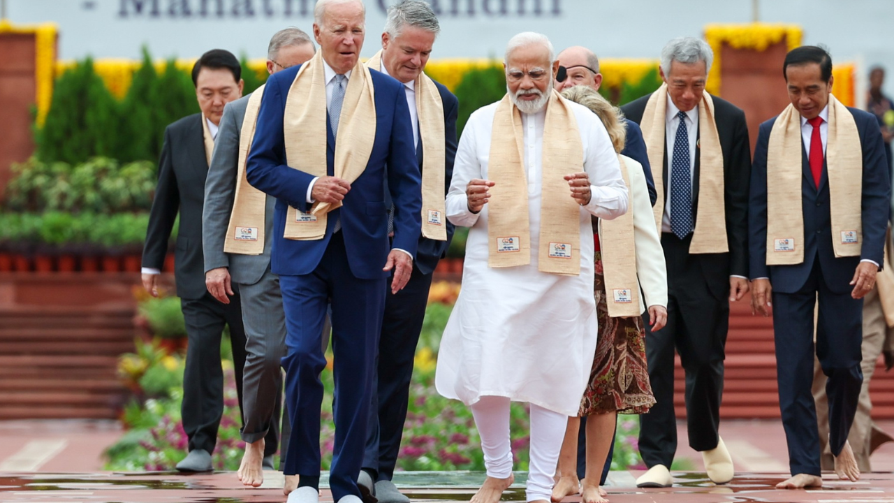 World leaders at Raj Ghat