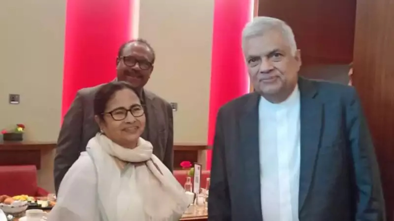 West Bengal Chief Minister Mamata Banerjee met Sri Lankan President Ranil Wickremesinghe at Dubai International Airport