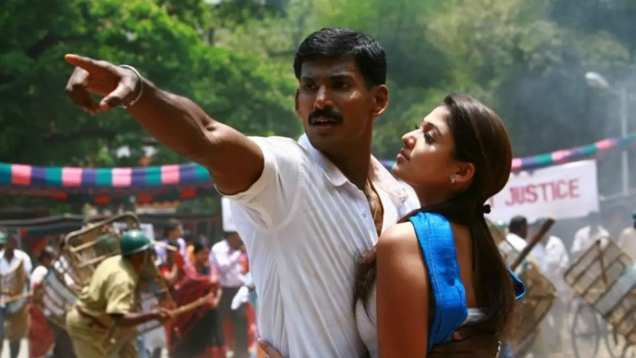 Vishal with Nayanthara.