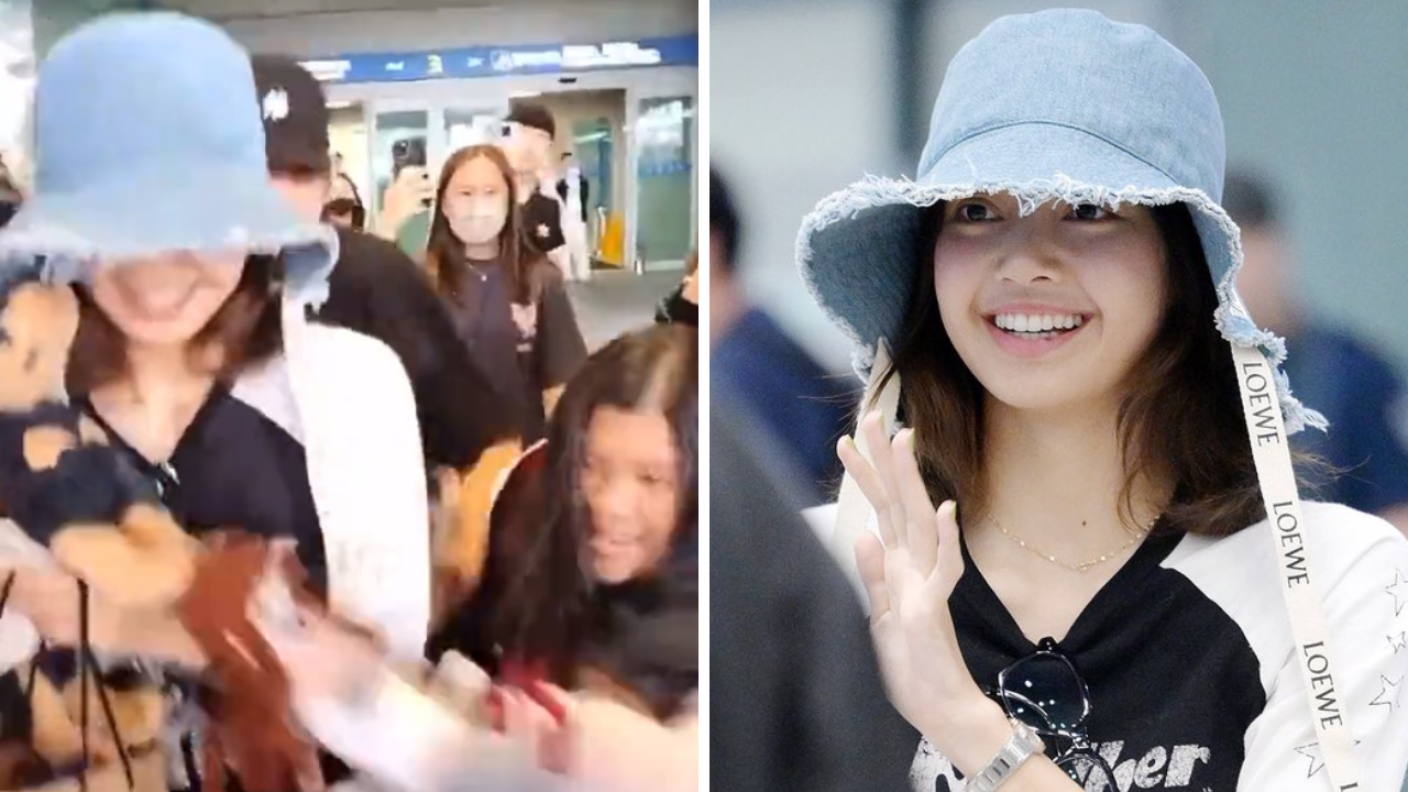 Blackpink's Lisa Gets Hit In The Face By Excited Fan While Being MOBBED At Airport