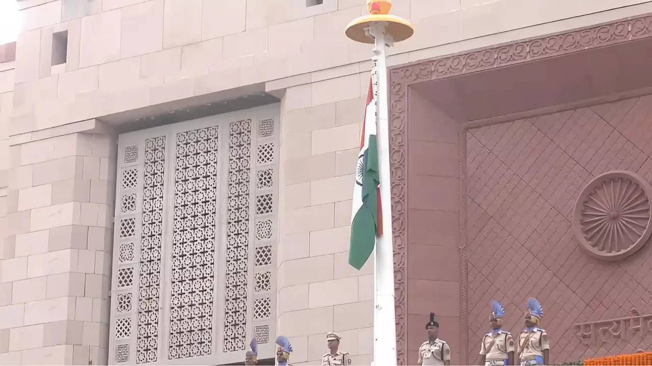 Dhankar hoists national flag at new Parliament building, calls it a  'historic moment