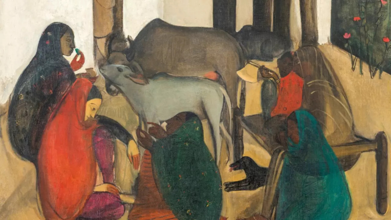 Amrita Sher-Gil's 'The Story Teller' was sold for Rs 61.8 crore at a New Delhi auction. | Courtesy: SaffronArt