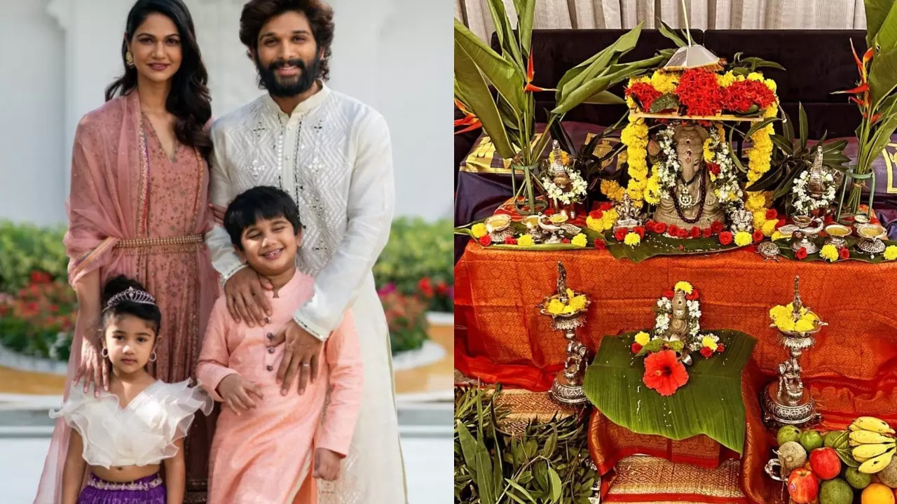 Allu Arjun celebrates Ganesh Chaturthi with family