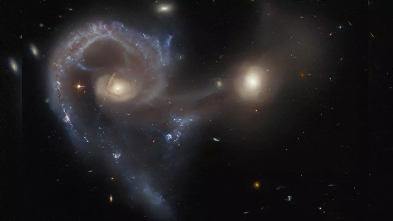 Hubble Telescope captures a mesmerizing view of galaxies.