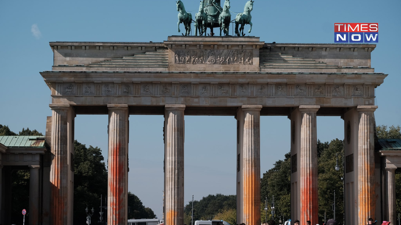 Berlin’s Brandenburg Gate Spray Painted Orange By Climate Activists