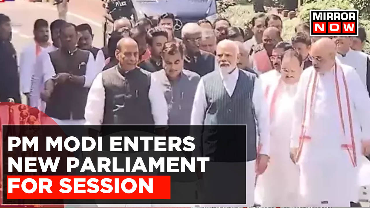 Prime Minister Narendra Modi And Other Parliamentarians Enters New ...