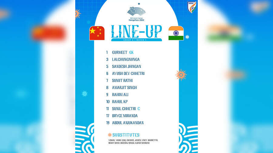 India Vs China Asian Games LIVE Check out the full Indian lineup