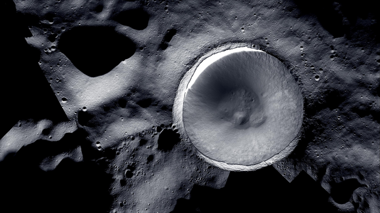 nasa captures Shackleton Crater of the Moon