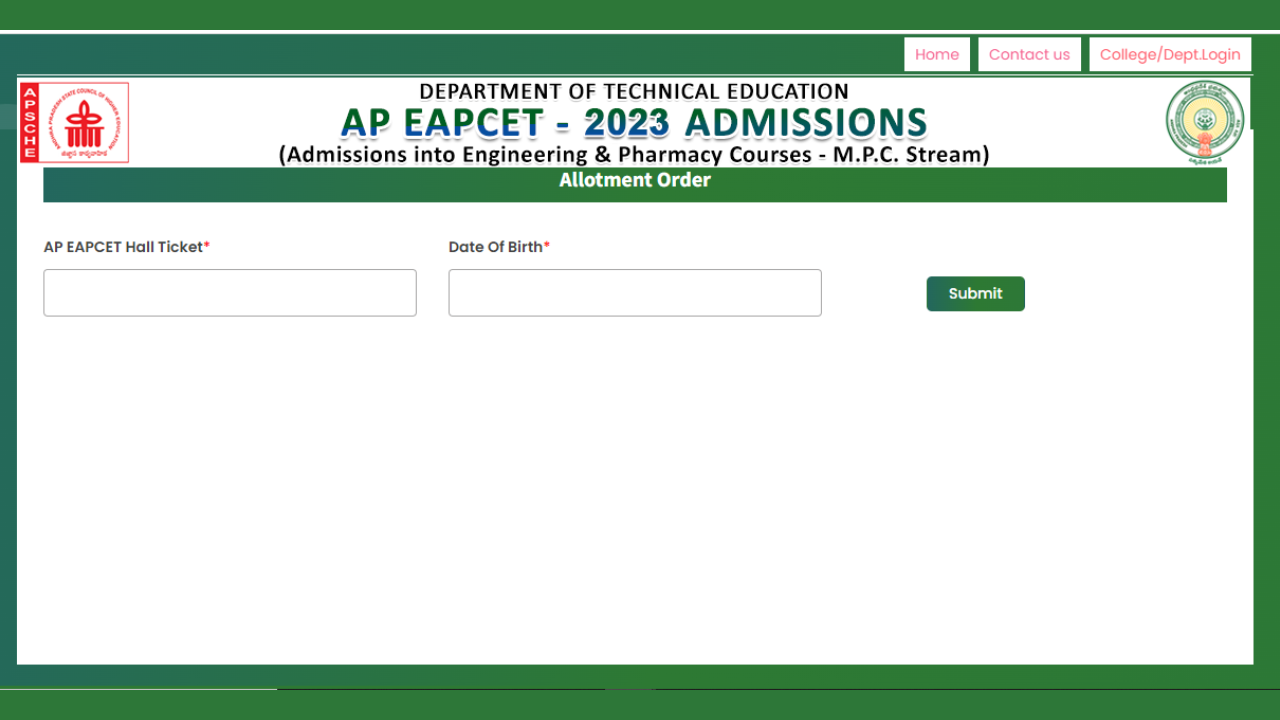 AP EAMCET 2023 Seat allotment result for final phase released, Direct