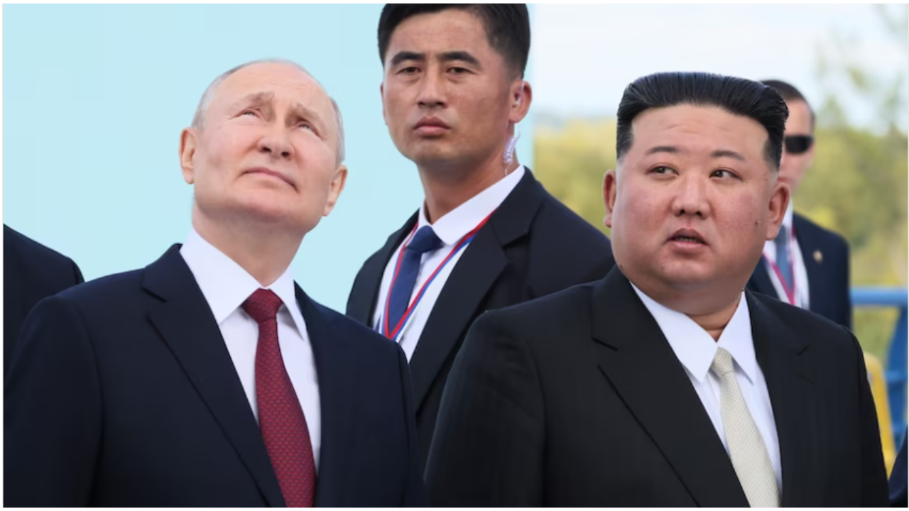 ​Vladimir Putin and Kim Jong Un during the North Korean leader's Russia visit