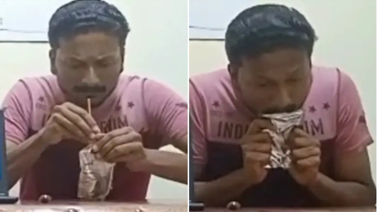 Indian Man Sets New Record for Drinking Capri Sun in Under 10 Seconds (Photo: GWR)