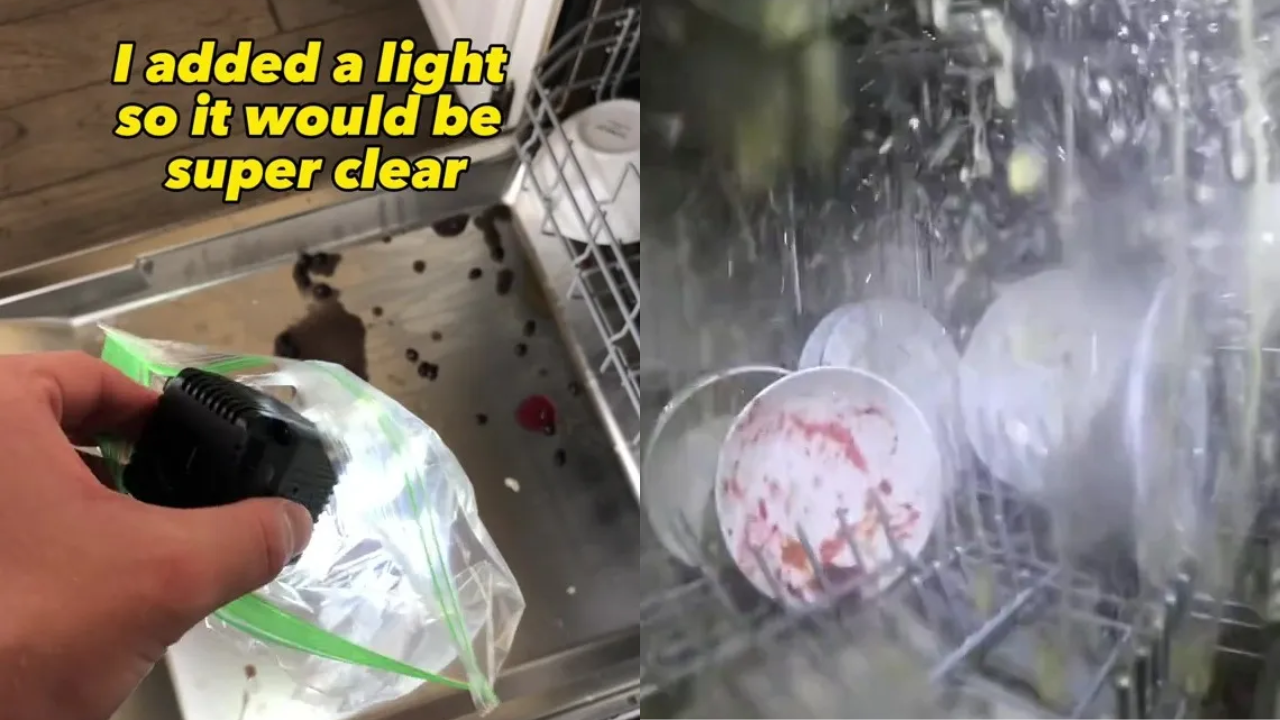 Man Puts GoPro Camera Inside Dishwasher (Photo via Instagram video)