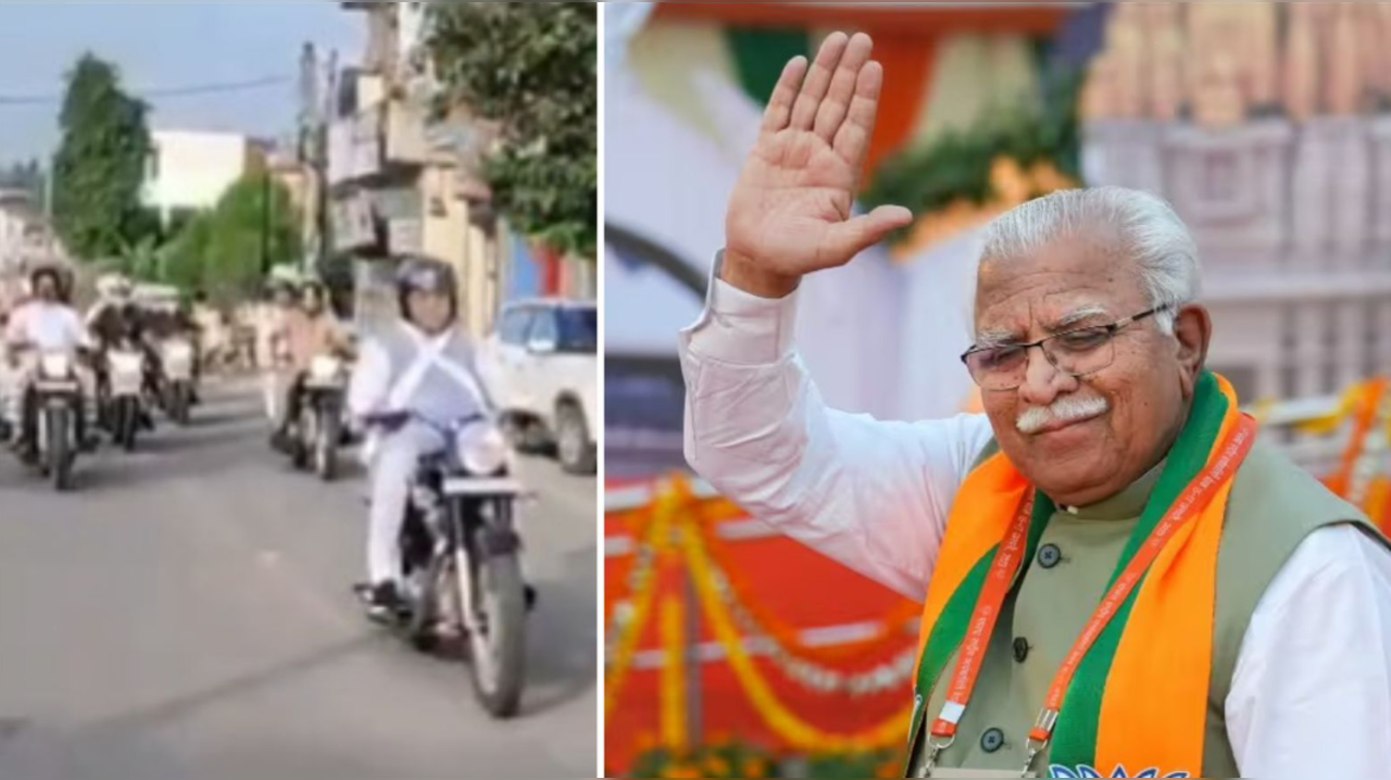 ML Khattar Rides Bike