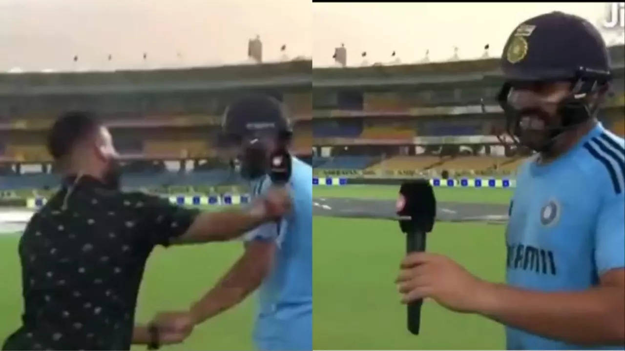 WATCH: Rohit Sharma HILARIOUSLY Interrupts Live Broadcast To Chat With Ex-Teammates Before 3rd ODI Vs AUS