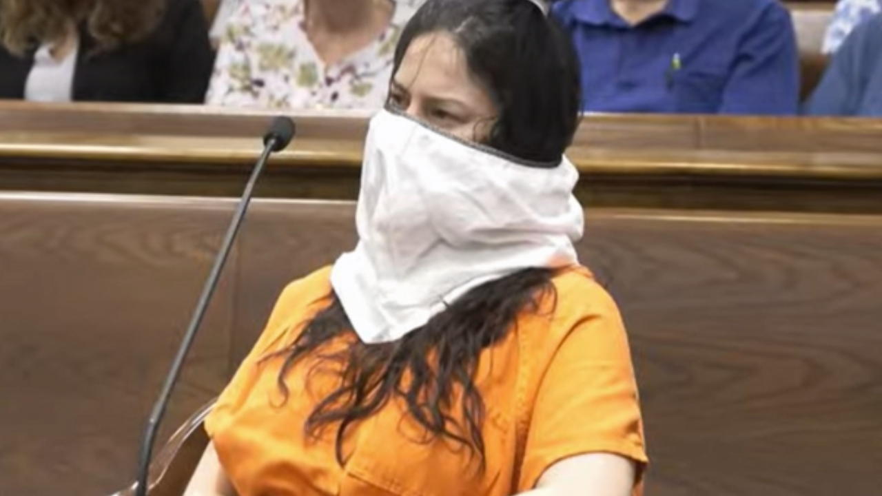 Who Wore It Better Taylor Schabusiness' Spit Mask At Sentencing Draws