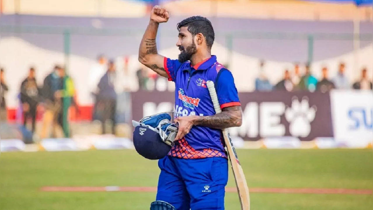 Dipendra Singh Airee scores 50 in just 9 balls, breaks yuvraj Singh's all-time record in T20Is.