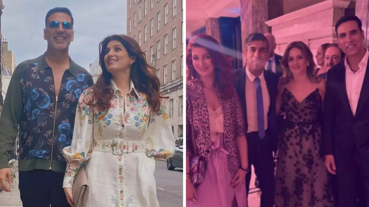 Akshay, Twinkle pose with UK PM Rishi Sunak