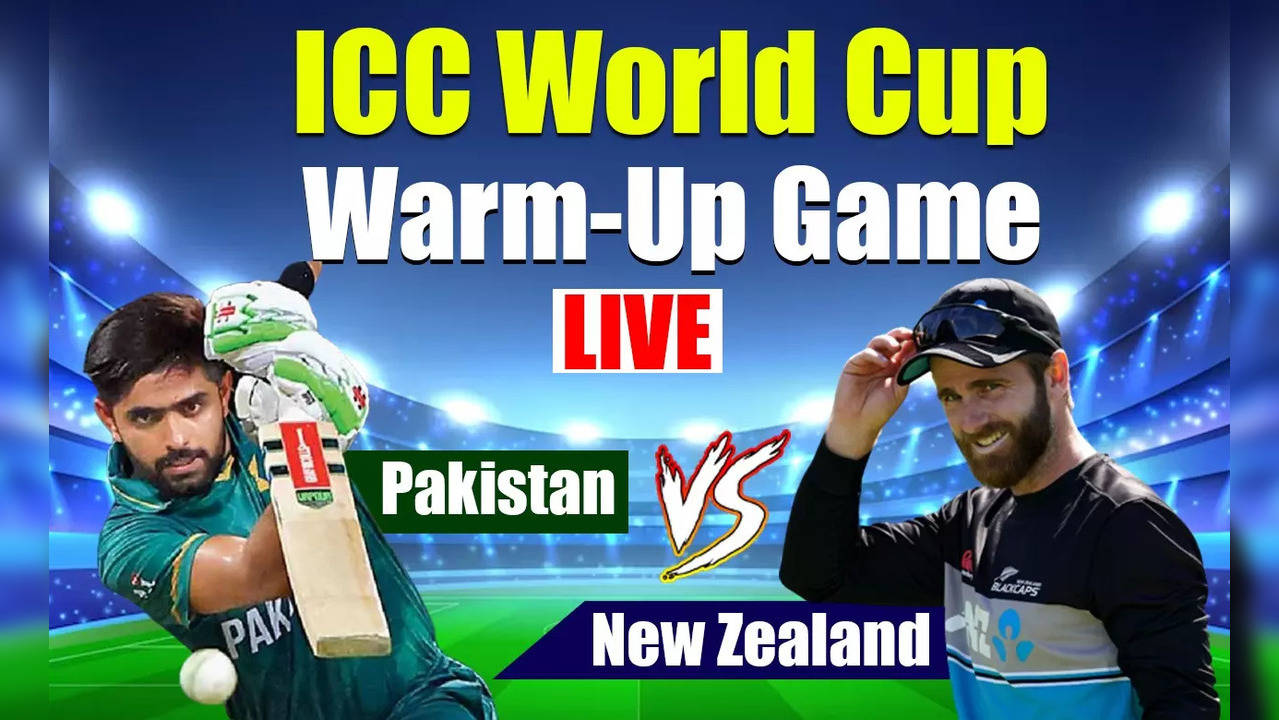 NZ (346/5 in 43.5 Overs) vs (345/5) PAK vs NZ Live Score Streaming, Pakistan vs New Zealand World Cup 2023 Warm Up Match Live Cricket Score Online Today Match, New Zealand Banam
