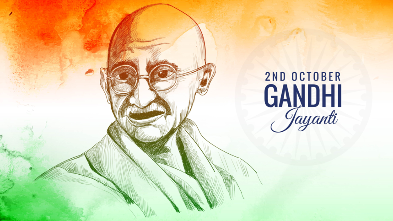 Mahatma gandhi jayanti - 2020 2nd october Vector Image