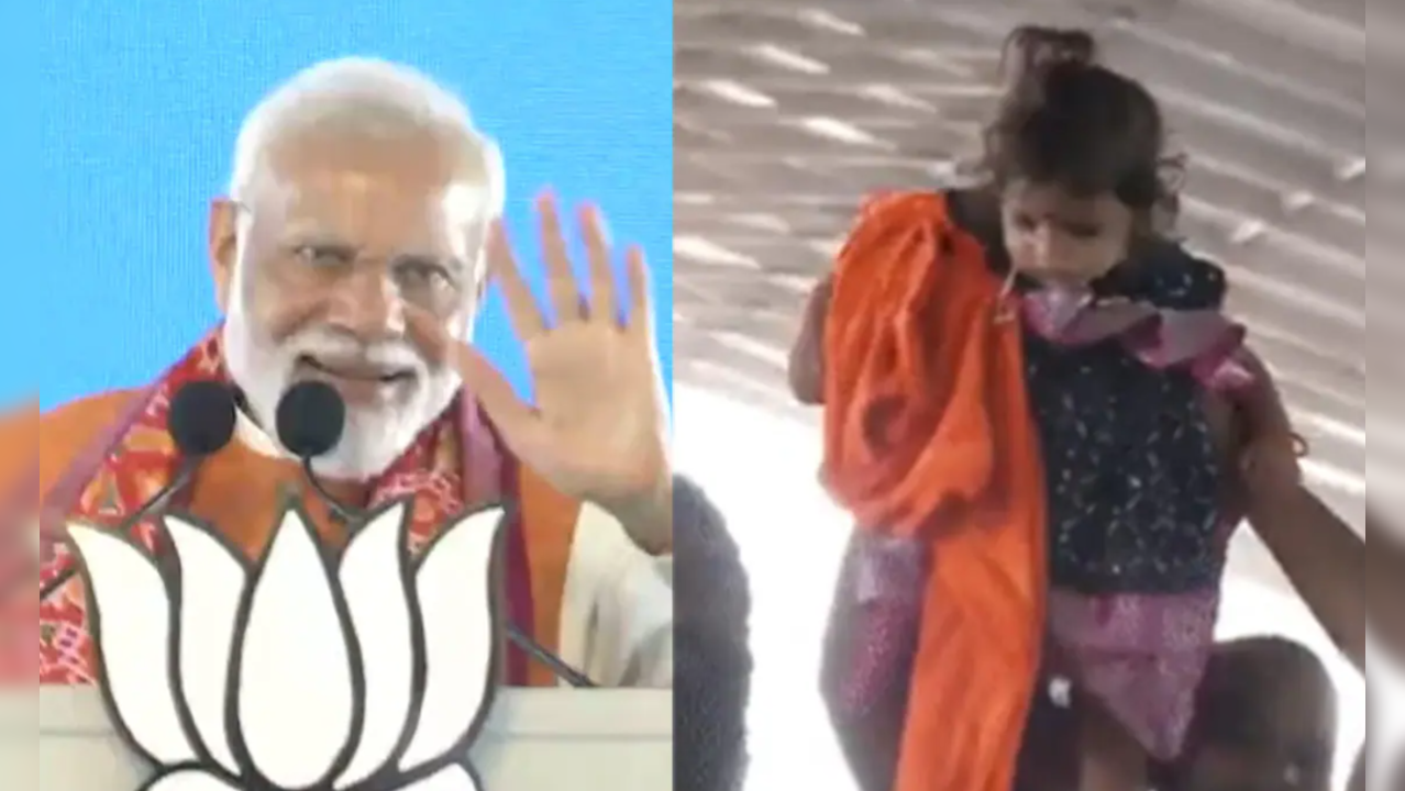 PM Modi Blesses Little Girl In Telangana